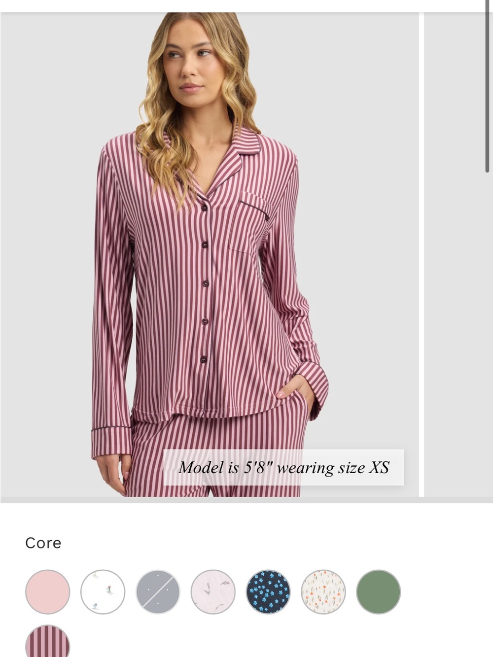 Striped Long-Sleeve Cozy Earth Pajama Top